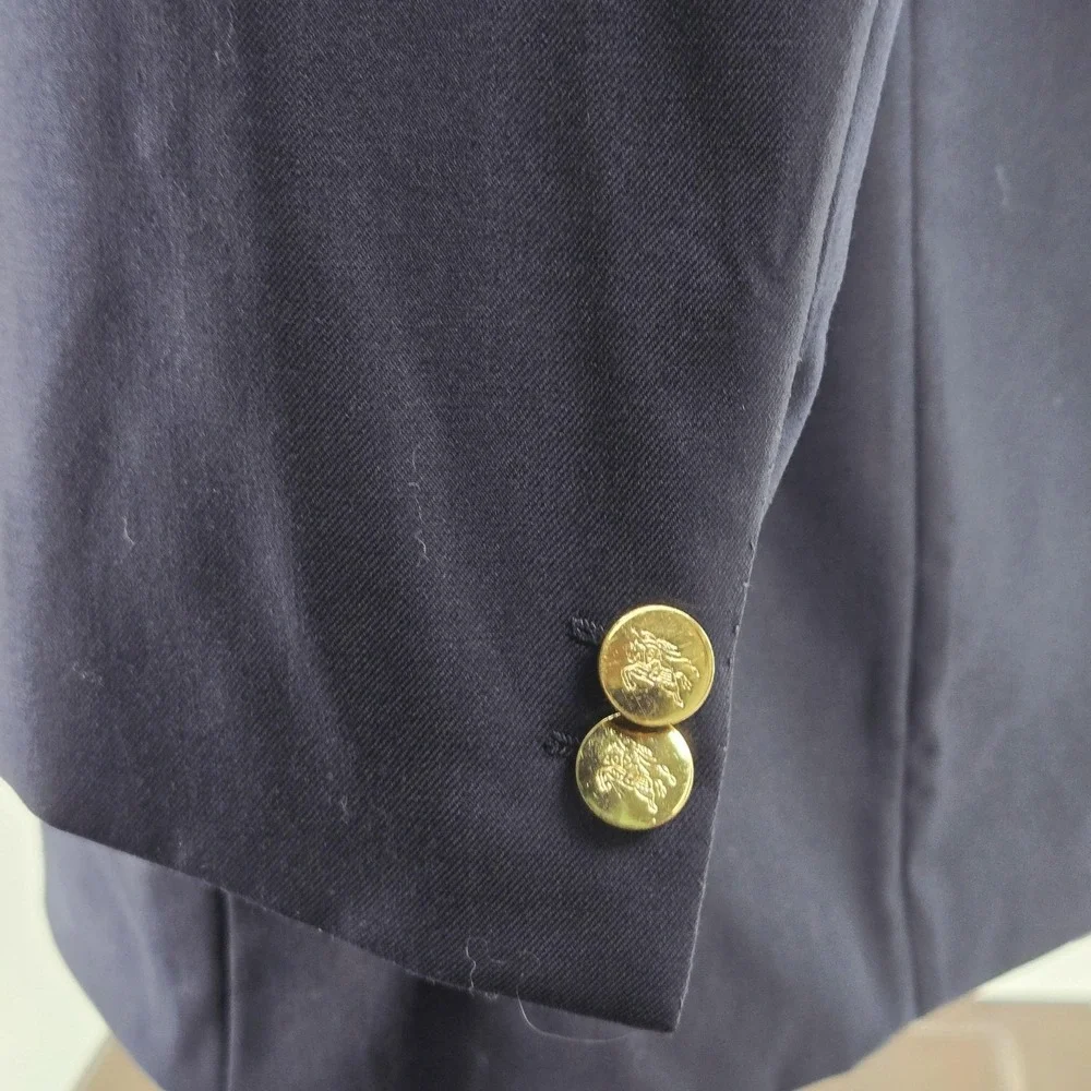 Vintage Burberrys IT 48 Blue Wool Blazer 2 Button Made in Italy Mens Sport‎ Coat
